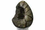 Septarian Dragon Egg Geode - Black Crystals #124469-2